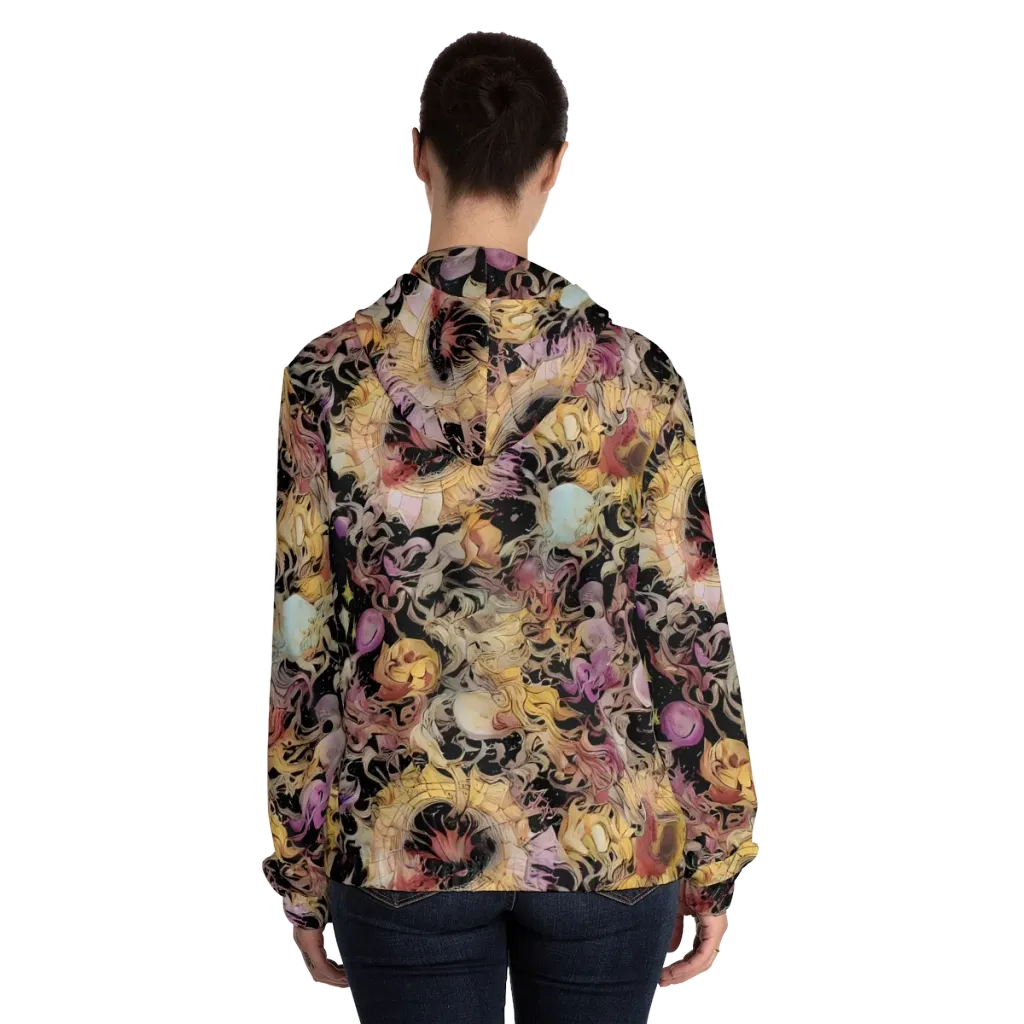Velvet Labyrinth on Women's Full-Zip Hoodie — Back On Person