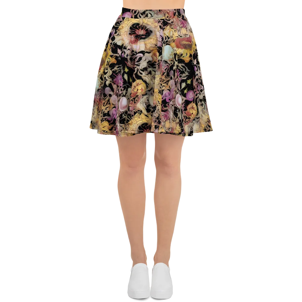 Velvet Labyrinth on Skater Skirt — Front
