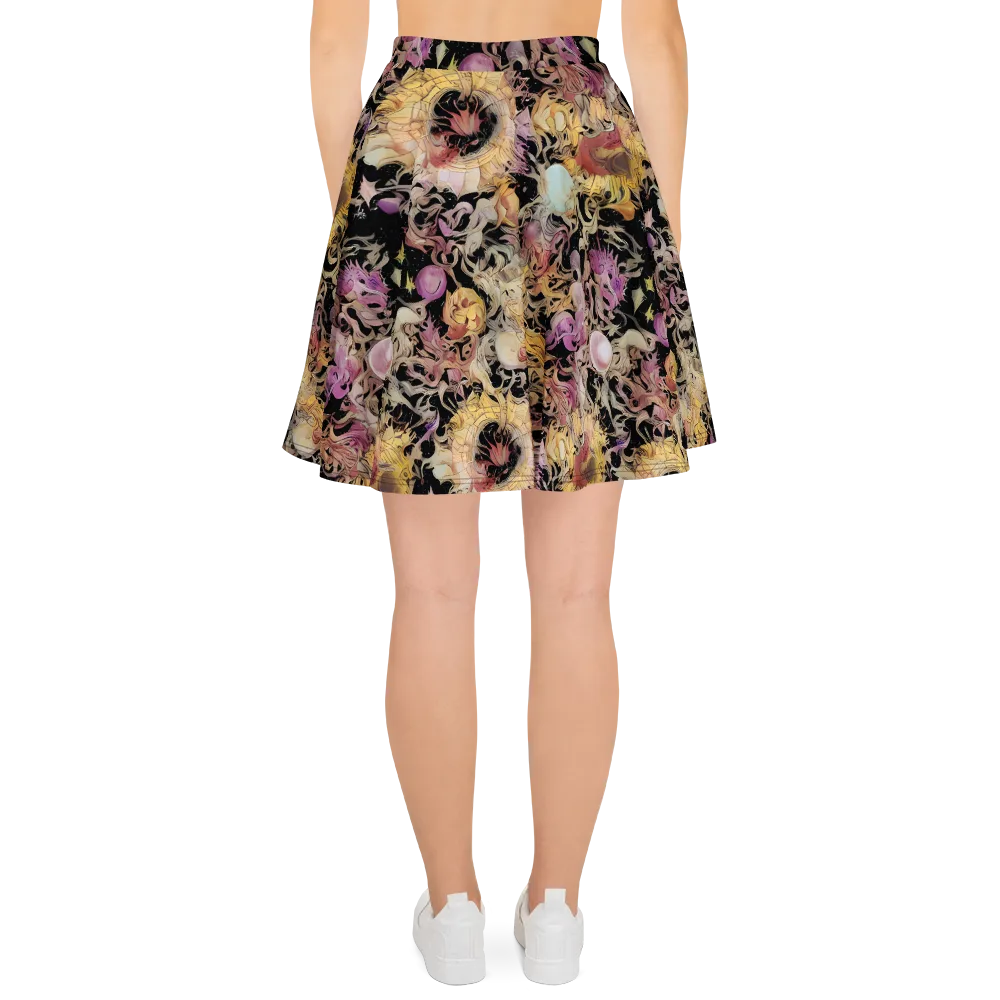 Velvet Labyrinth on Skater Skirt — Back