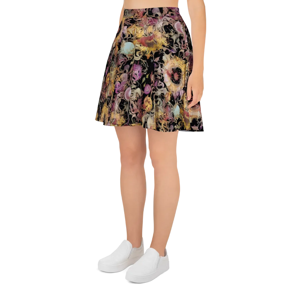 Velvet Labyrinth on Skater Skirt — Left