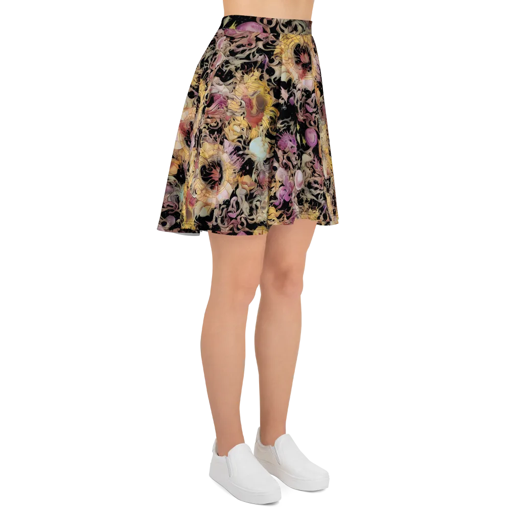 Velvet Labyrinth on Skater Skirt — Right