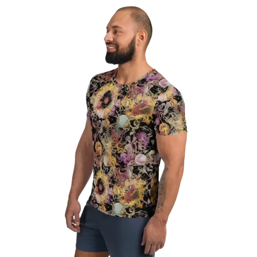 Velvet Labyrinth on a Men's Athletic T-Shirt