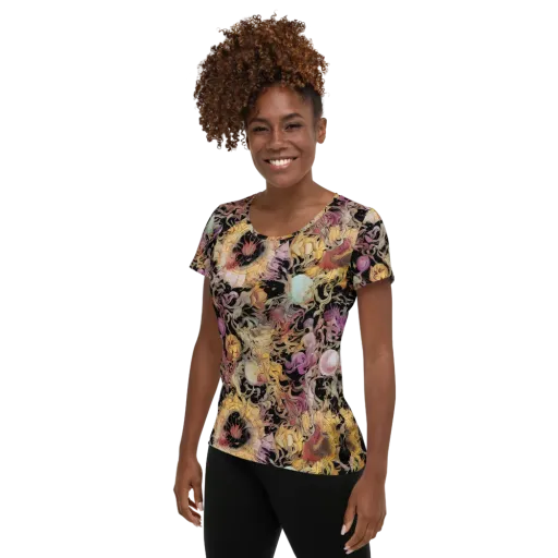 Velvet Labyrinth on a Women's Athletic T-Shirt