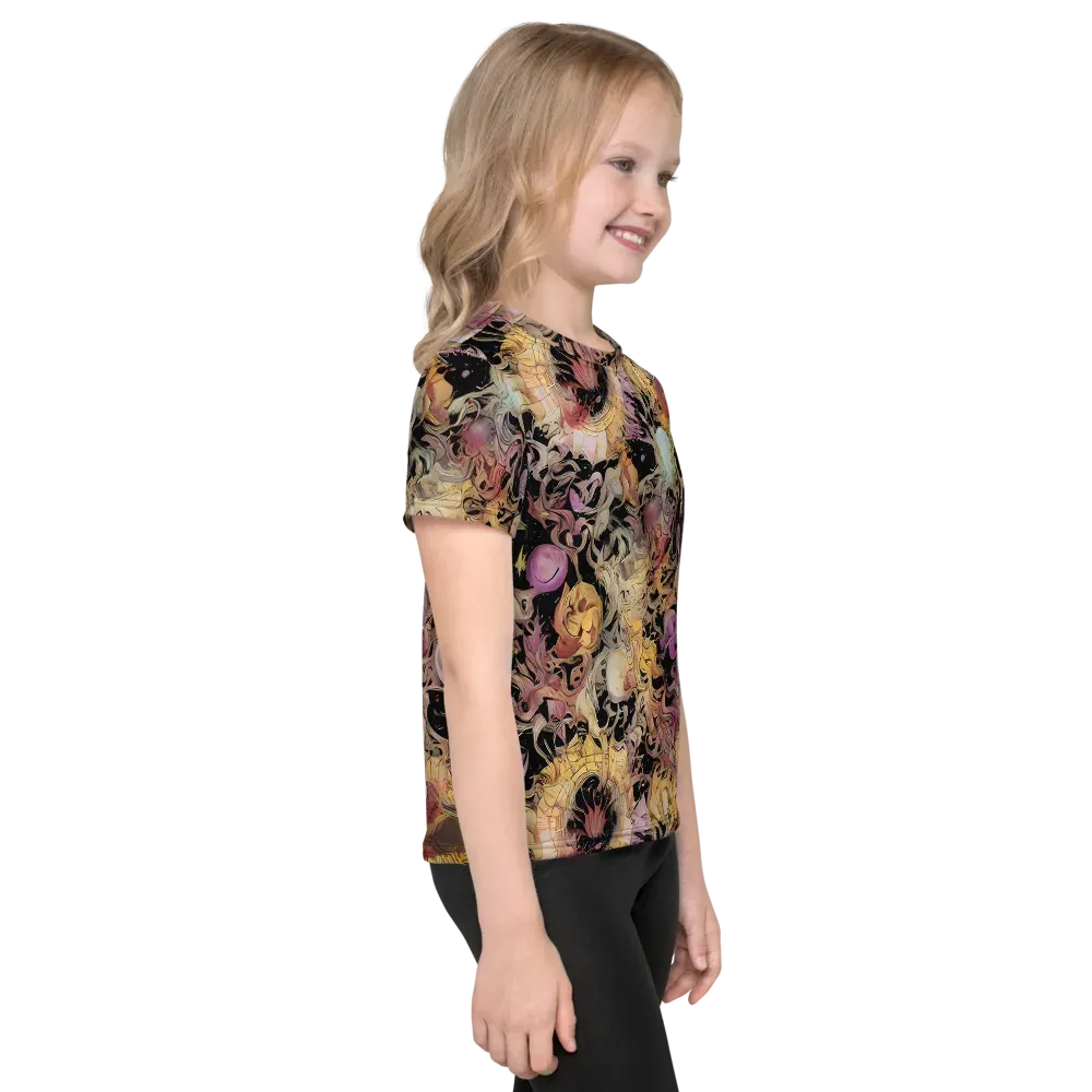 Velvet Labyrinth on Kids Crew Neck T-Shirt — Right