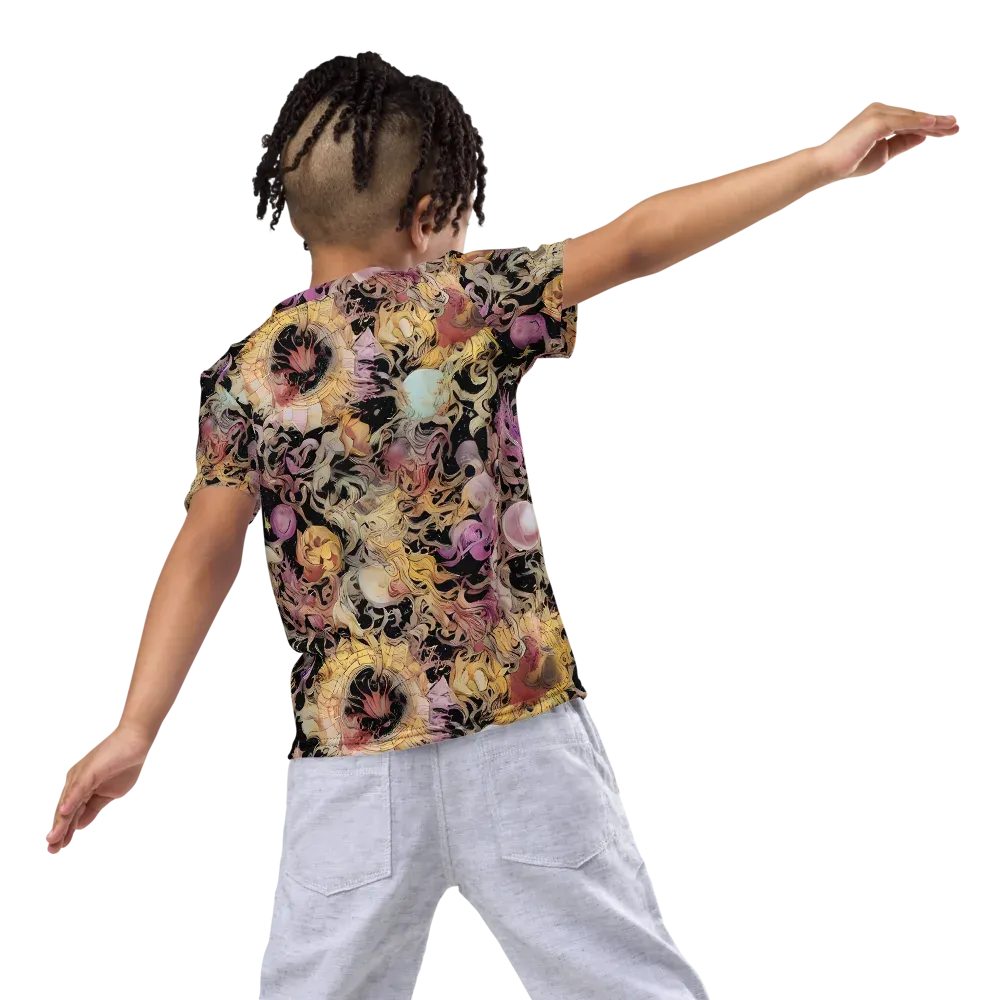 Velvet Labyrinth on Kids Crew Neck T-Shirt — Back
