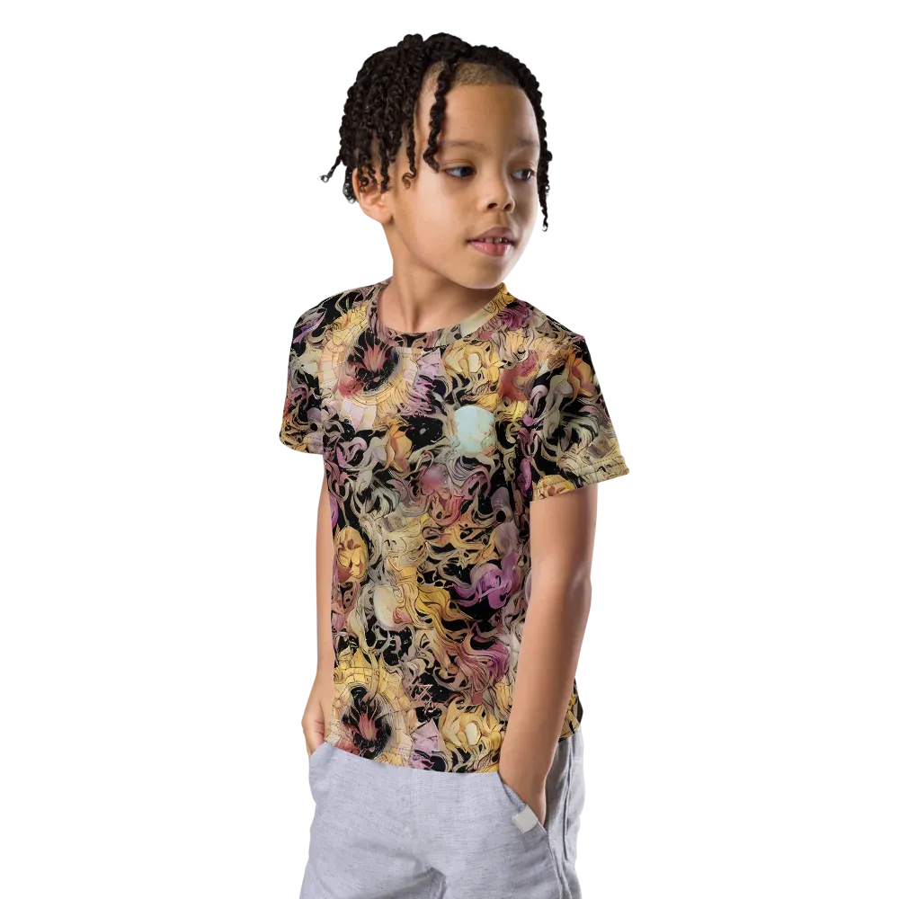 Velvet Labyrinth on Kids Crew Neck T-Shirt — Left Front