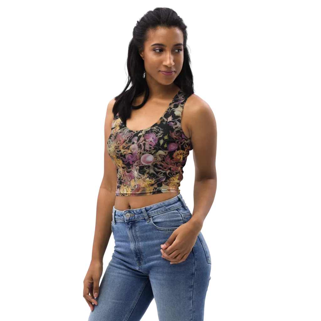 Velvet Labyrinth on Crop Top — Left Front