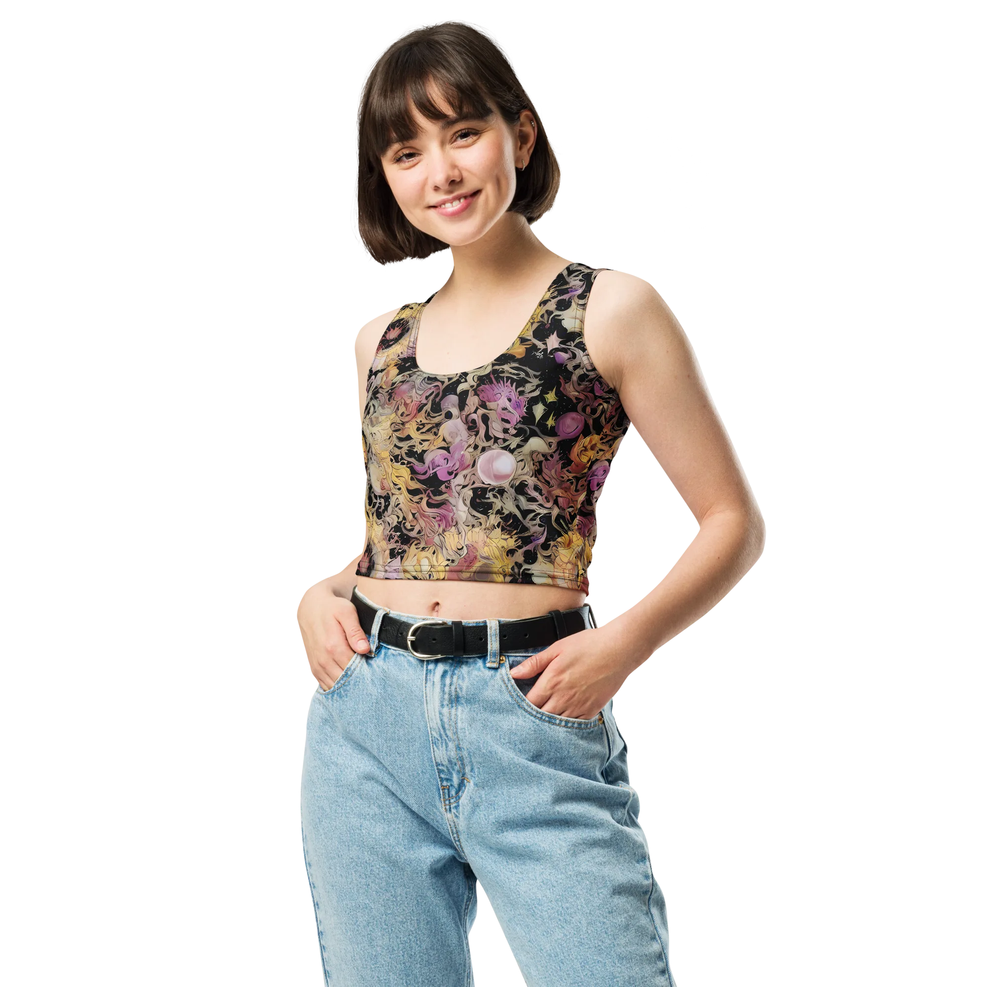 Velvet Labyrinth on Crop Top — Front