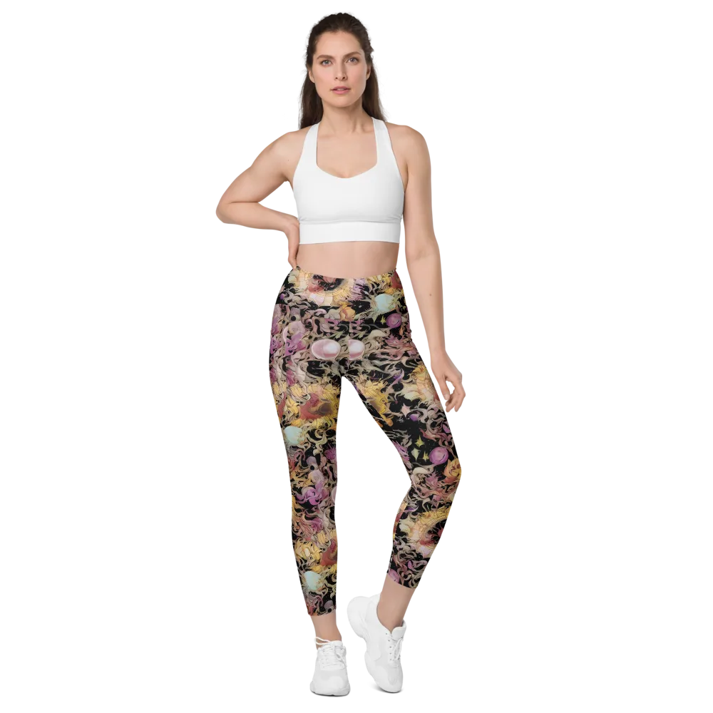 Velvet Labyrinth on Leggings with Pockets — Front