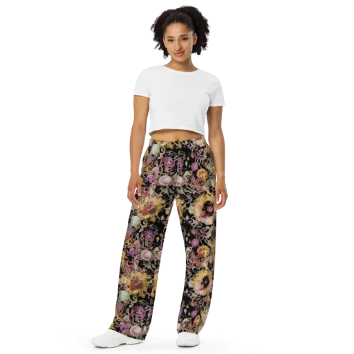 Velvet Labyrinth on a Wide-Leg Pants