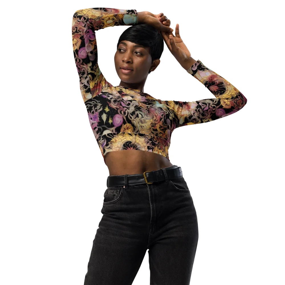 Velvet Labyrinth on Long Sleeve Crop Top — Front