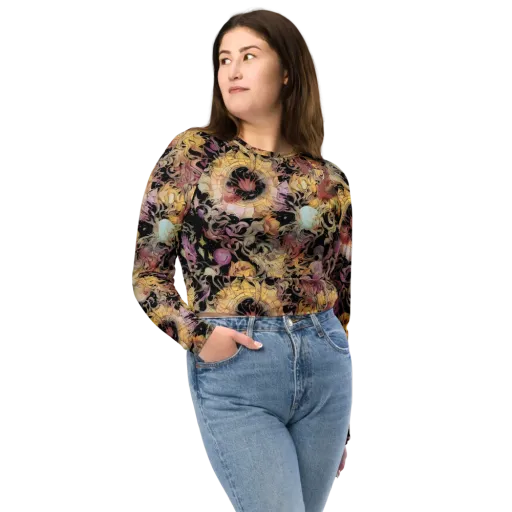 Velvet Labyrinth on a Long Sleeve Crop Top