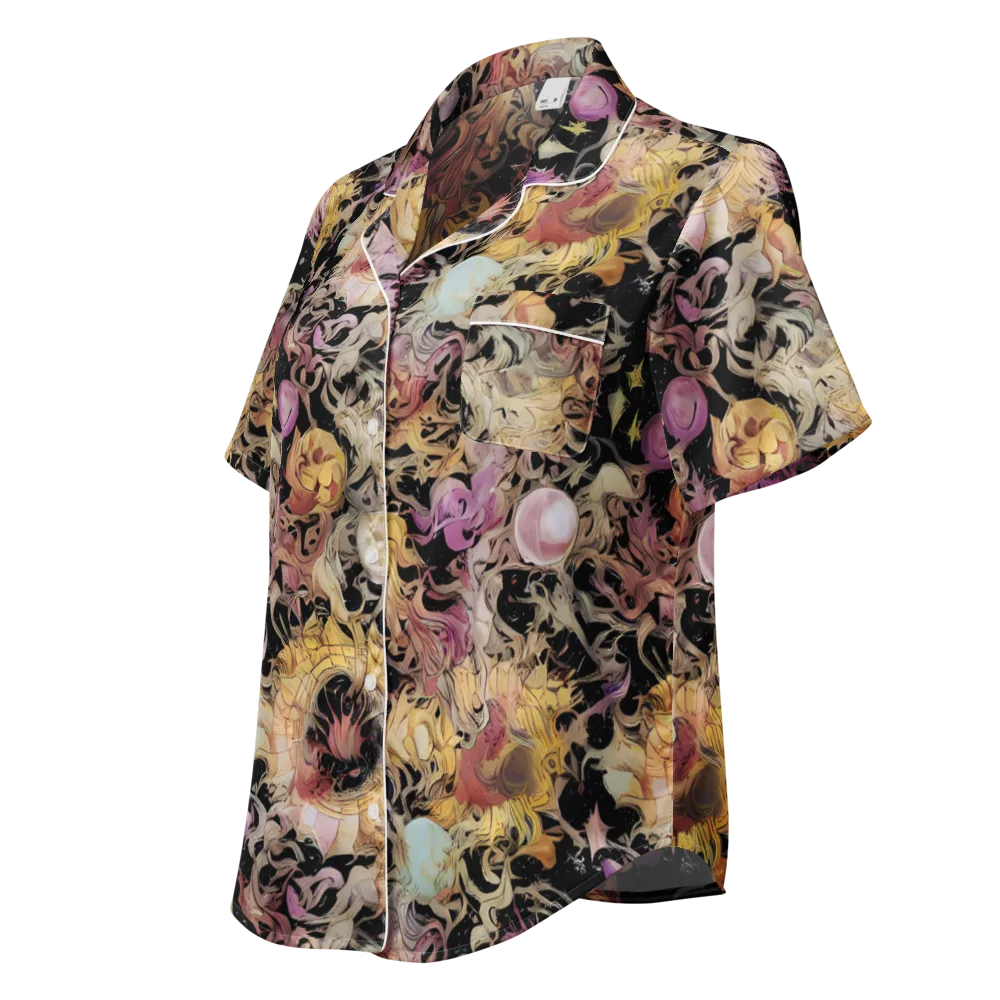 Velvet Labyrinth on Women's Short Sleeve Pajama Top — Left Front