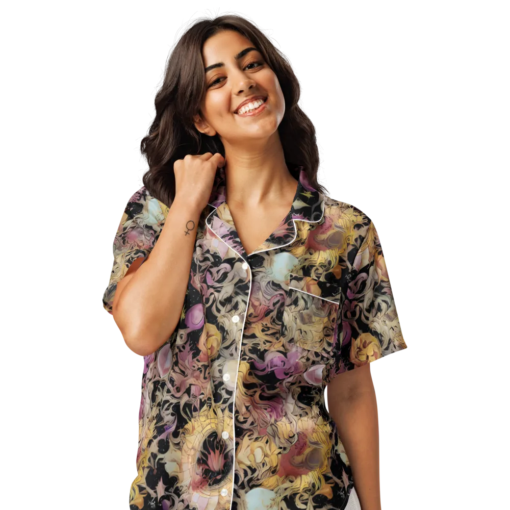 Velvet Labyrinth on Women's Short Sleeve Pajama Top — Front
