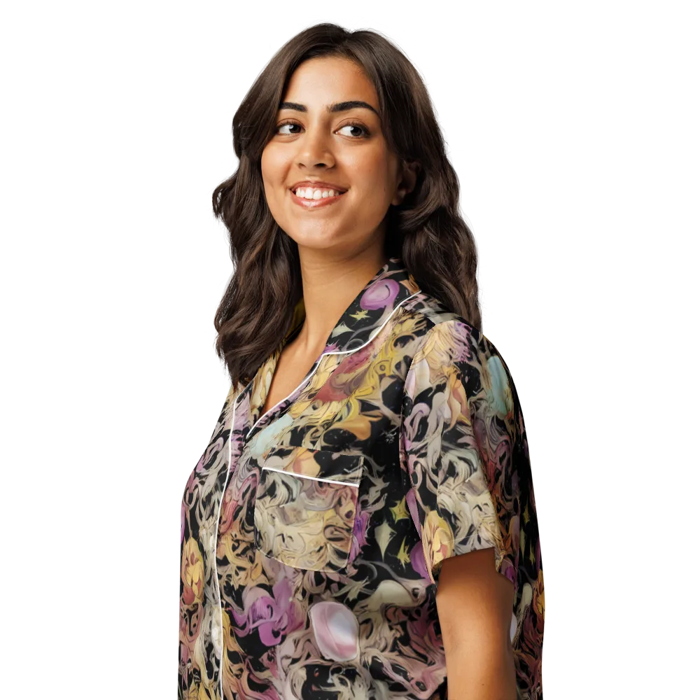 Velvet Labyrinth on Women's Short Sleeve Pajama Top — Left Front