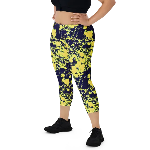 Acid Midnight on a Capri Leggings