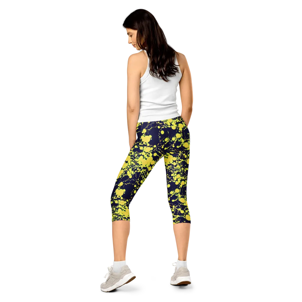 Acid Midnight on Capri Leggings — Back