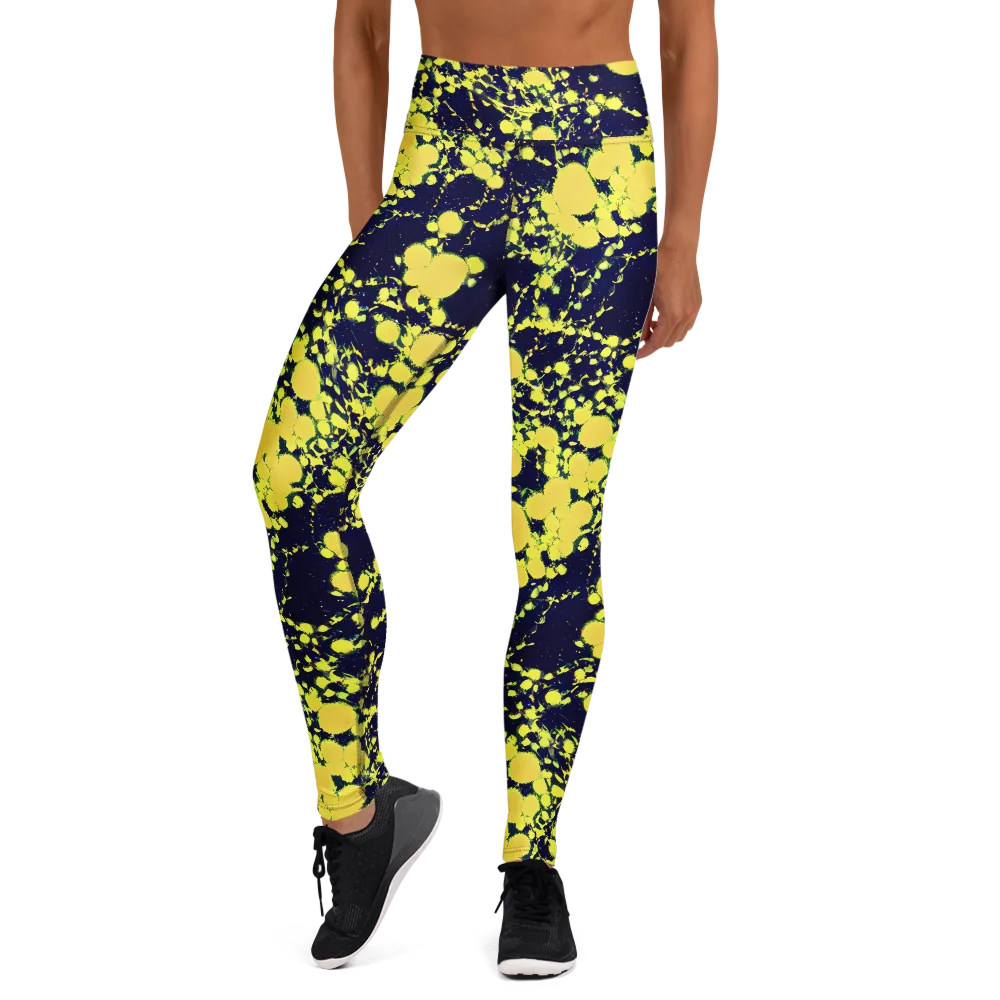 Acid Midnight on Yoga Leggings — Front