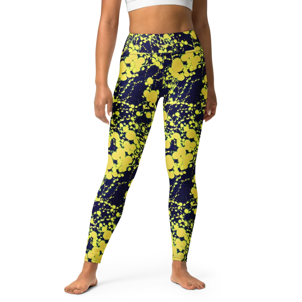 Acid Midnight on Yoga Leggings — Front