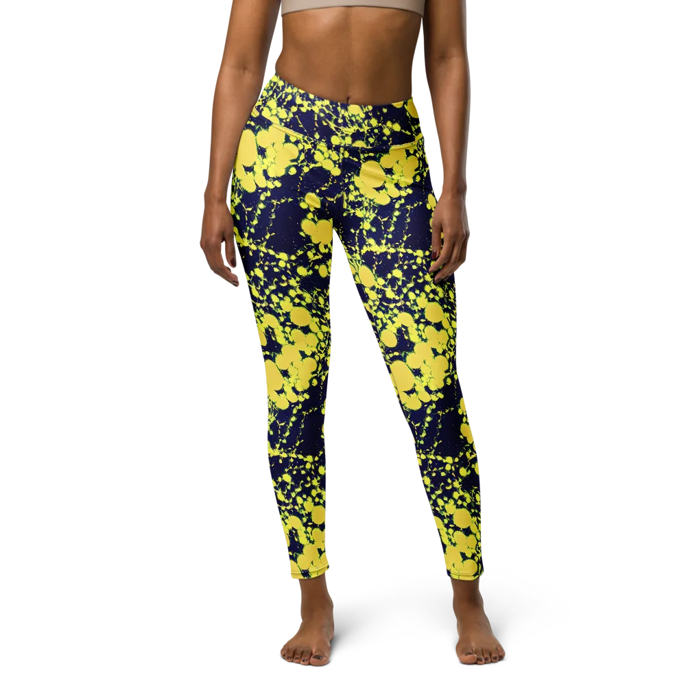 Acid Midnight on Yoga Leggings — Front