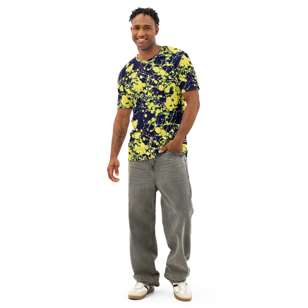 Acid Midnight on Men's Cotton Crew Neck T-Shirt — Front