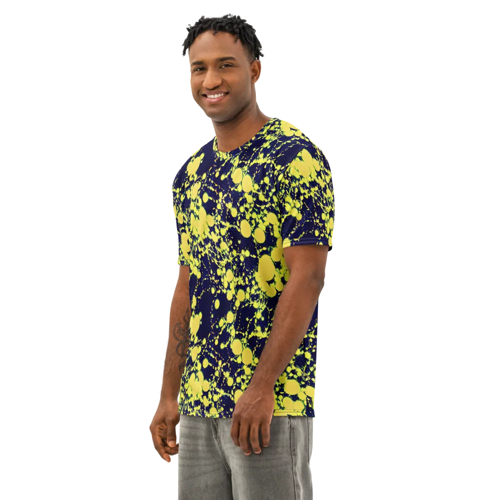 Acid Midnight on Men's Cotton Crew Neck T-Shirt — Left Front