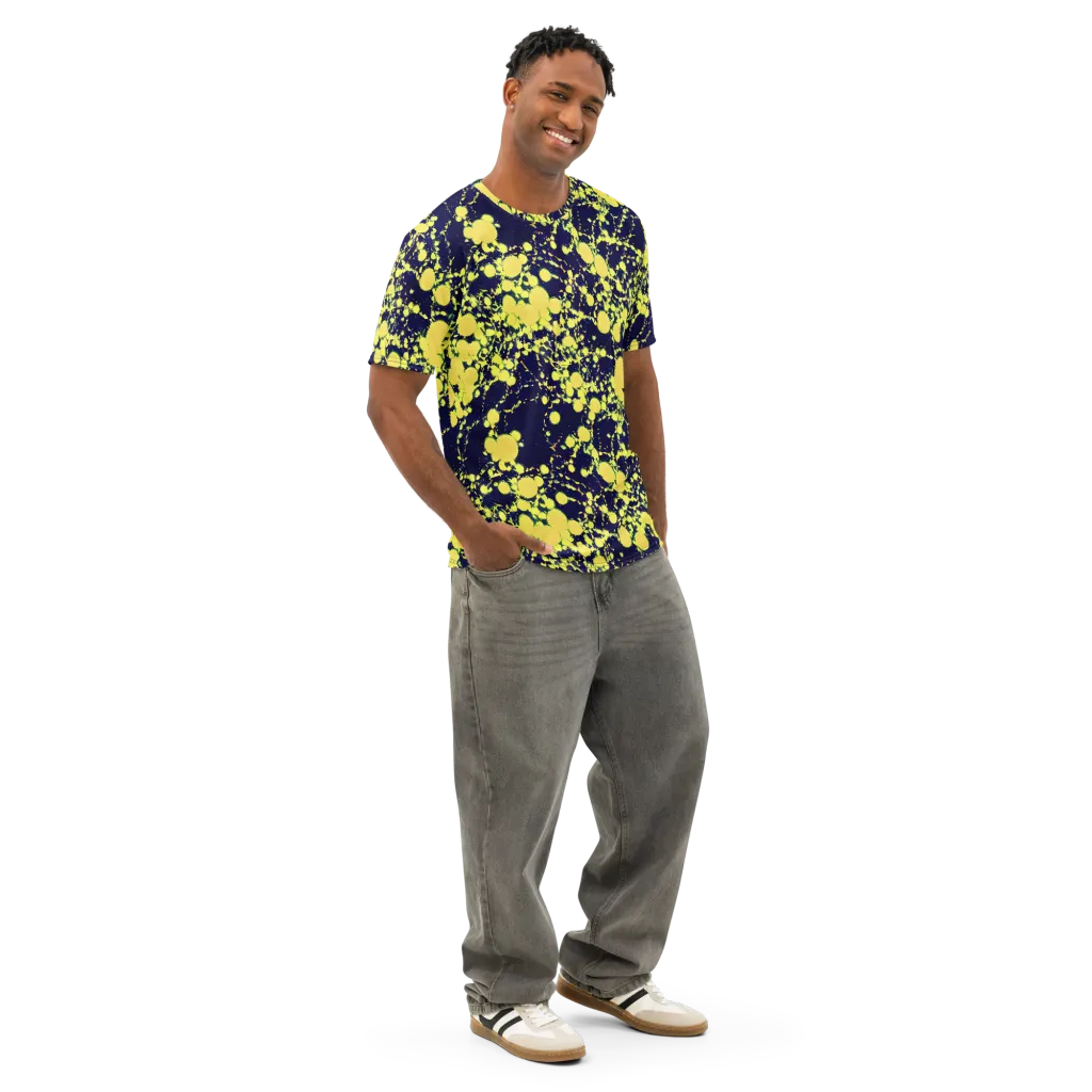 Acid Midnight on Men's Cotton Crew Neck T-Shirt — Right Front