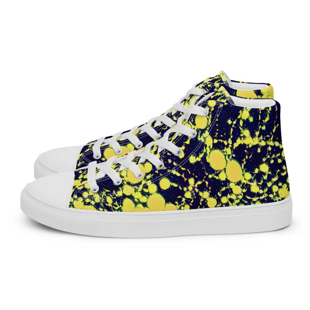 Acid Midnight on Men's High Top Canvas Shoes — Left