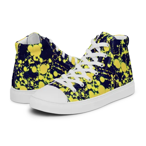 Acid Midnight on a Men's High Top Canvas Shoes