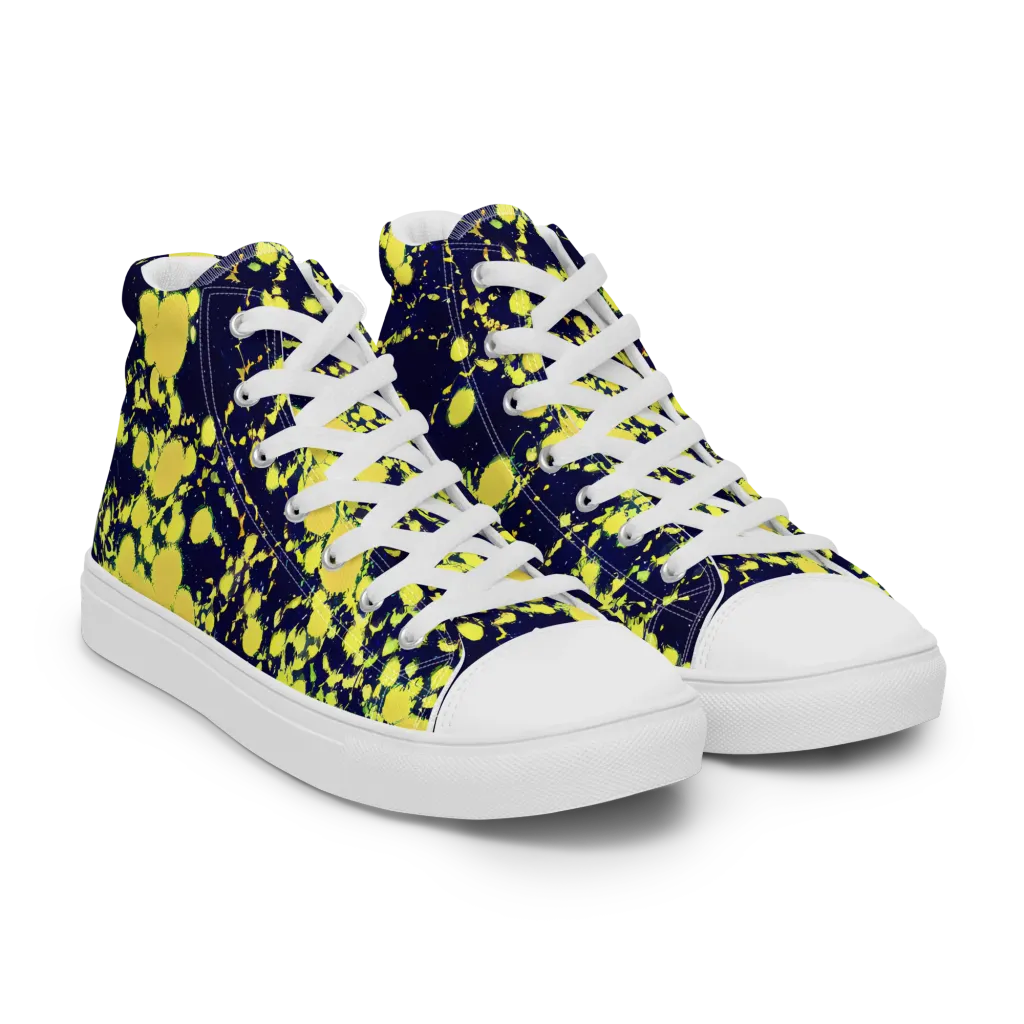 Acid Midnight on Women's High Top Canvas Shoes — Right Front