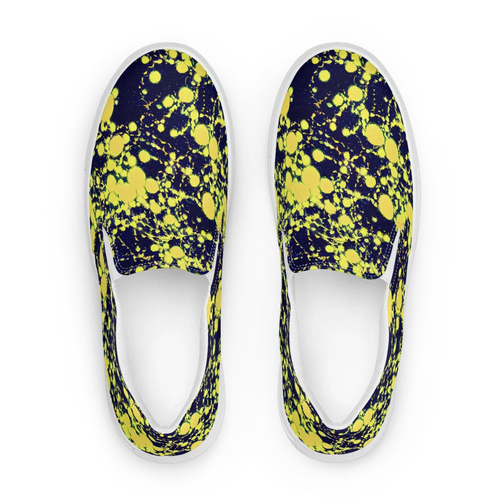 Acid Midnight on Men's Slip-On Canvas Shoes — Front