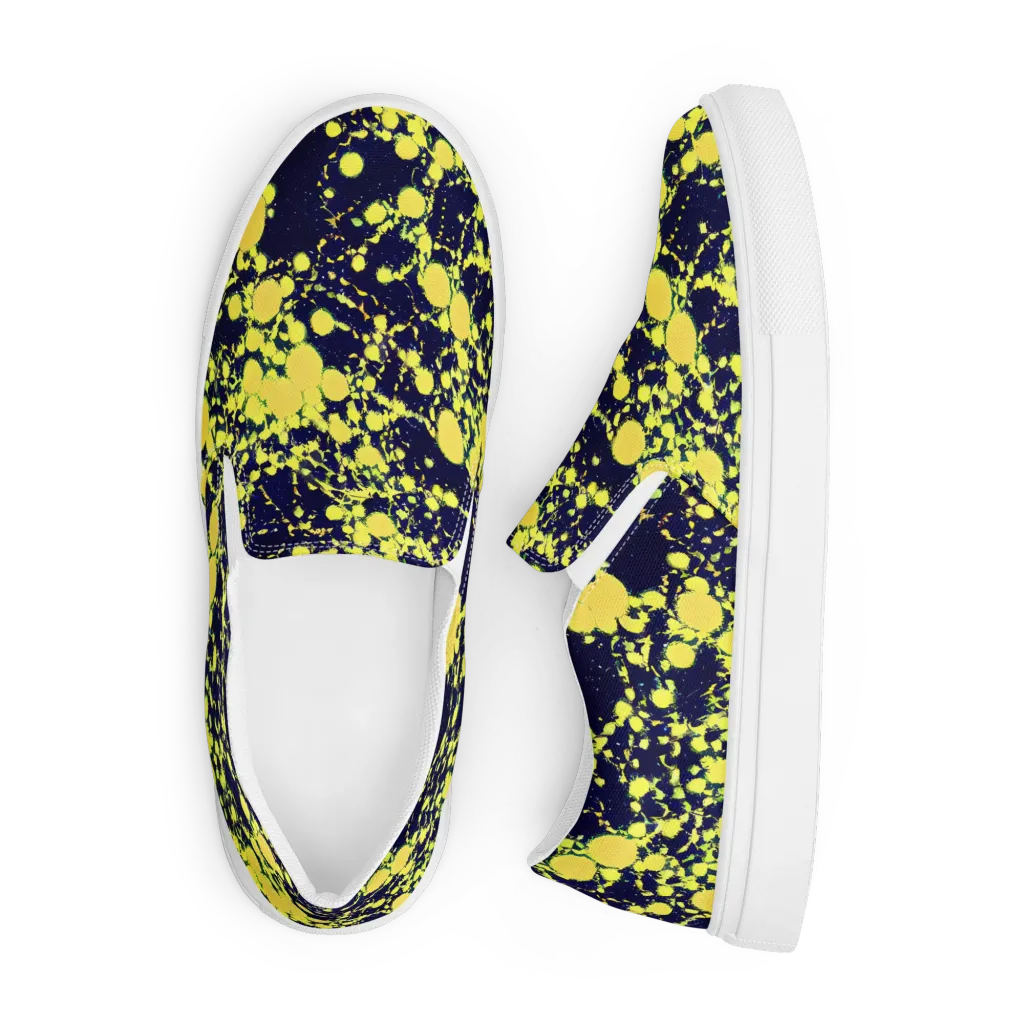 Acid Midnight on Men's Slip-On Canvas Shoes — Front