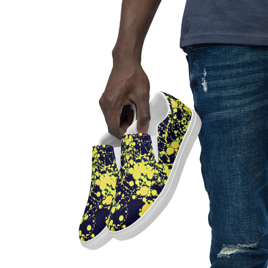 Acid Midnight on Men's Slip-On Canvas Shoes — Left Front