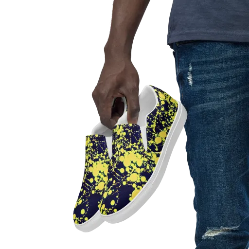 Acid Midnight on a Men's Slip-On Canvas Shoes