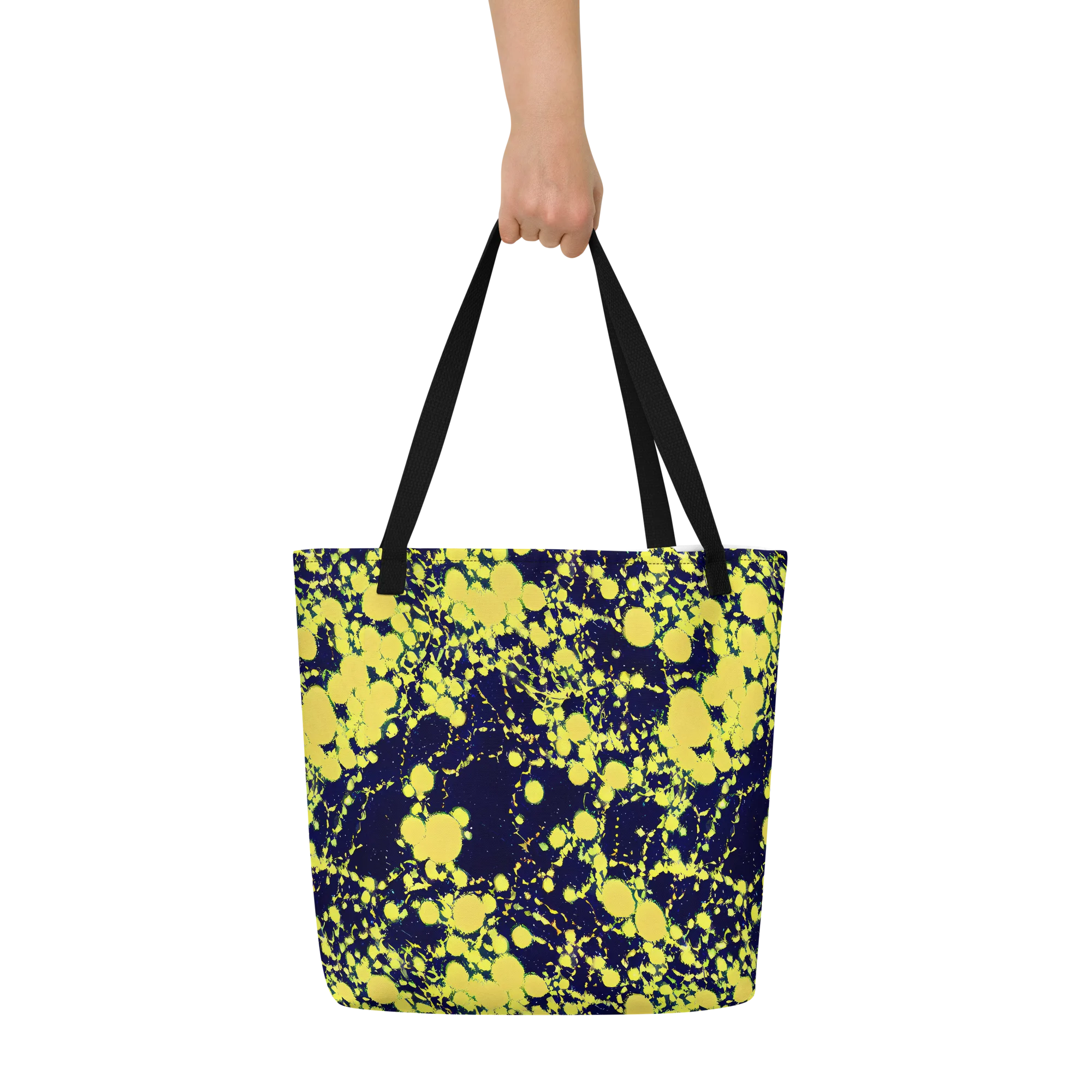 Acid Midnight on Large Tote Bag W/ Pocket — Front