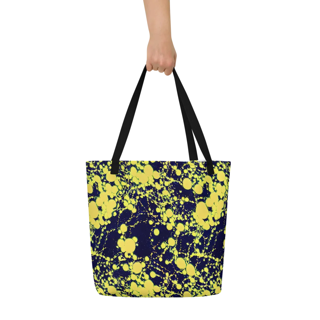 Acid Midnight on Large Tote Bag W/ Pocket — Front