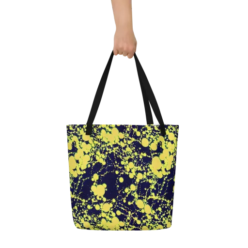 Acid Midnight on a Large Tote Bag W/ Pocket