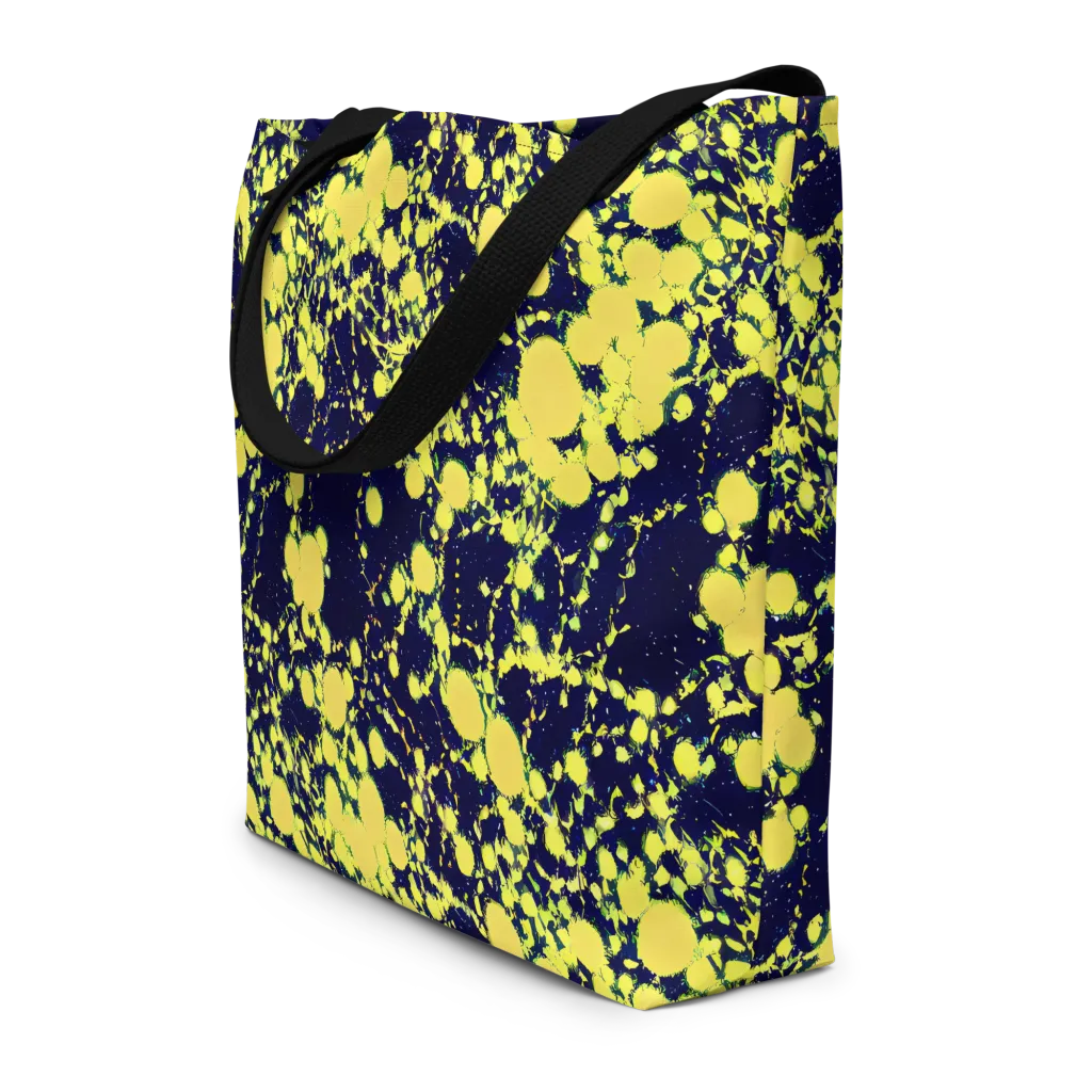 Acid Midnight on Large Tote Bag W/ Pocket — Front