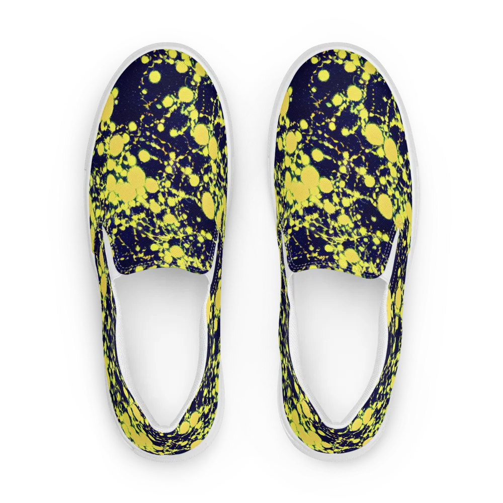 Acid Midnight on Women's Slip-On Canvas Shoes — Front