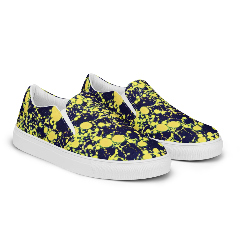 Acid Midnight on Women's Slip-On Canvas Shoes — Right Front
