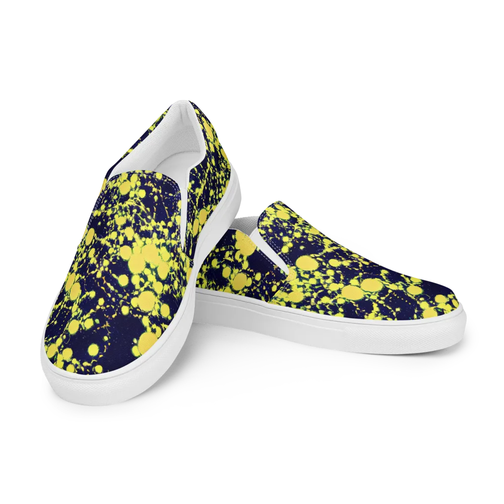 Acid Midnight on Women's Slip-On Canvas Shoes — Left Front