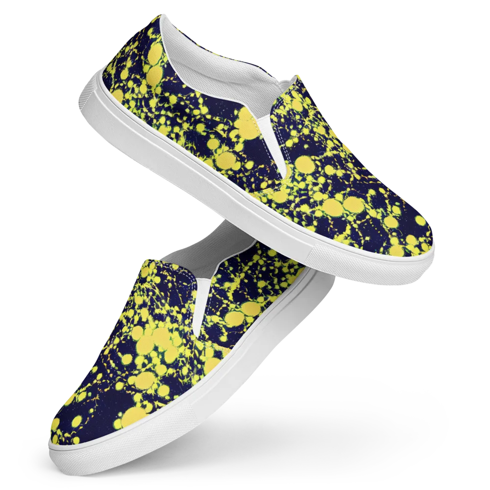 Acid Midnight on Women's Slip-On Canvas Shoes — Front