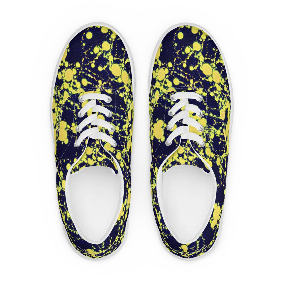 Acid Midnight on Men's Lace-Up Canvas Shoes — Front