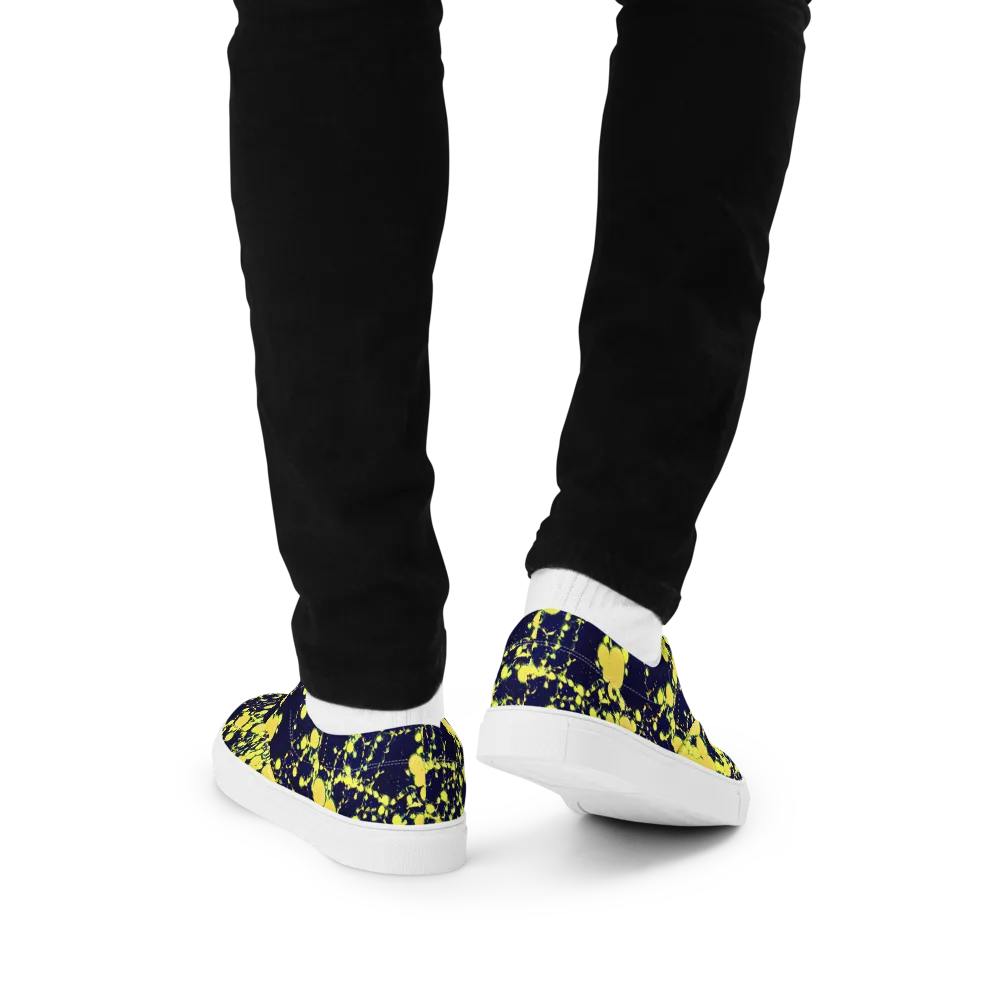 Acid Midnight on Men's Lace-Up Canvas Shoes — Back