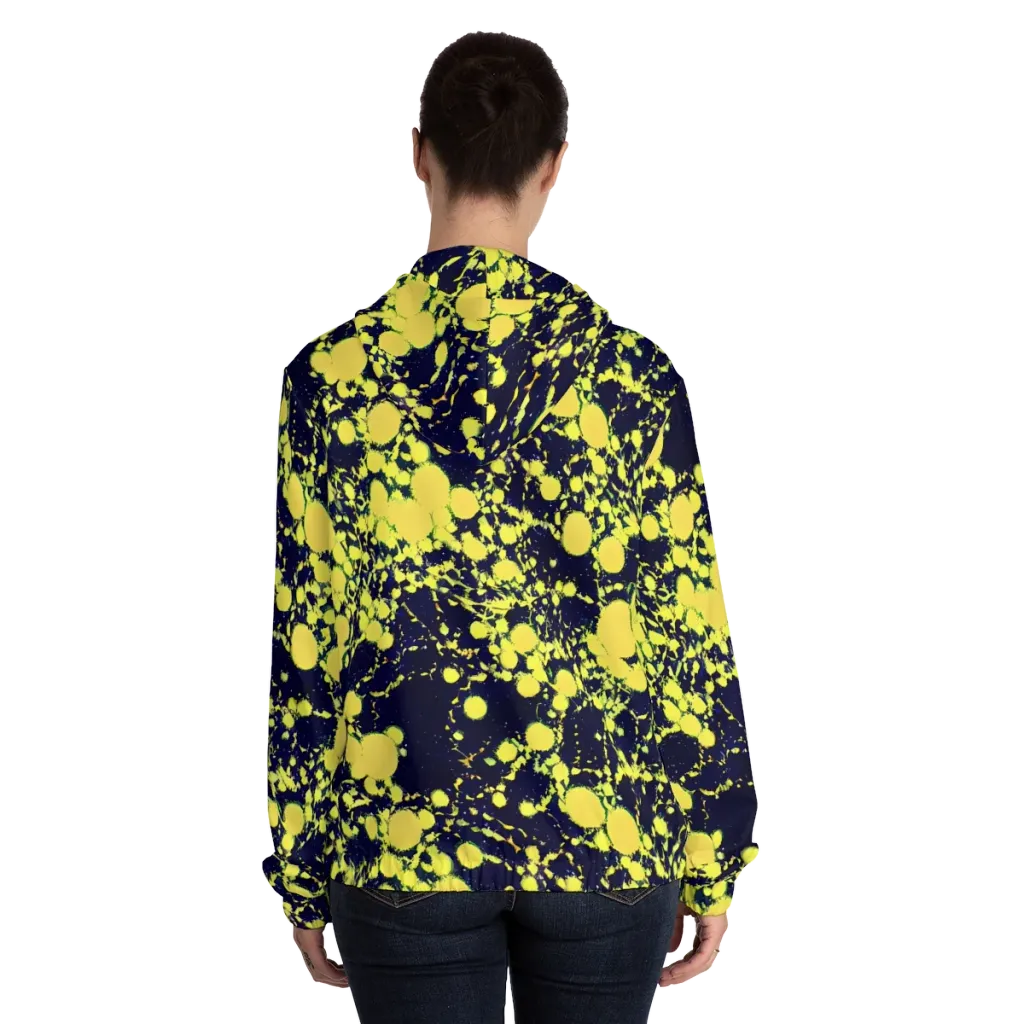 Acid Midnight on Women's Full-Zip Hoodie — Back On Person