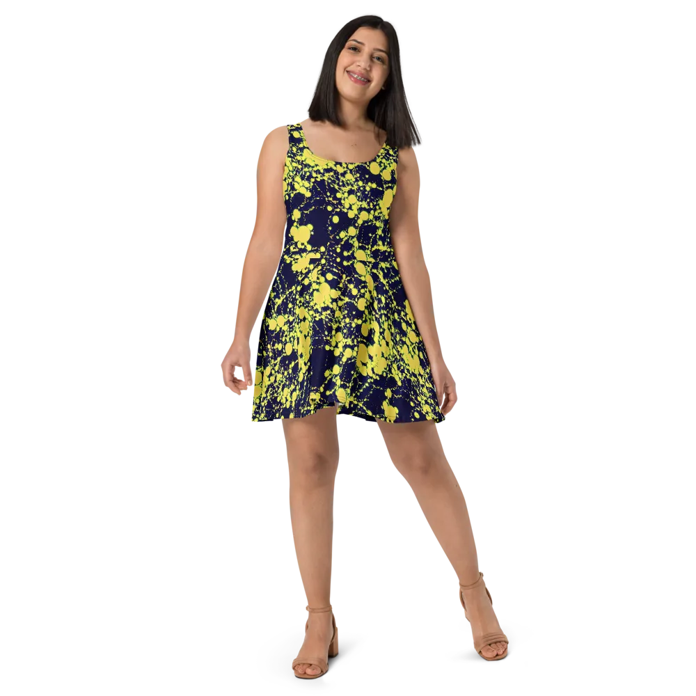 Acid Midnight on Skater Dress — Front