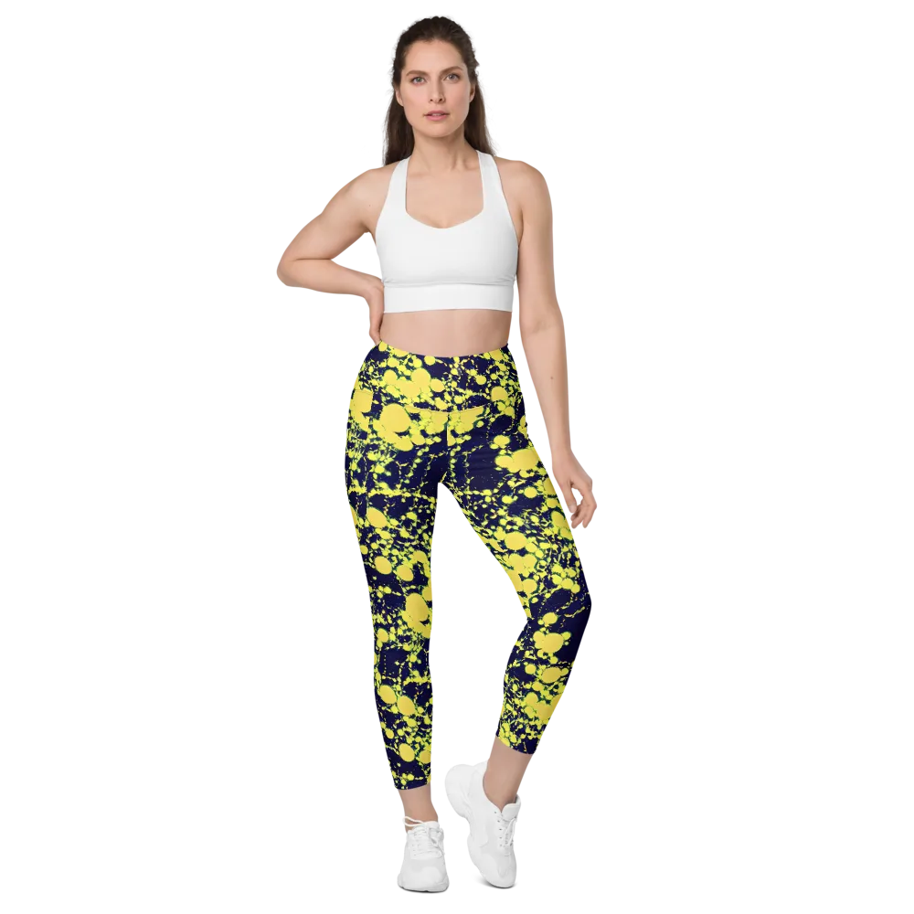 Acid Midnight on Leggings with Pockets — Front