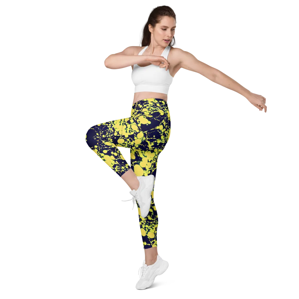 Acid Midnight on Leggings with Pockets — Left Front