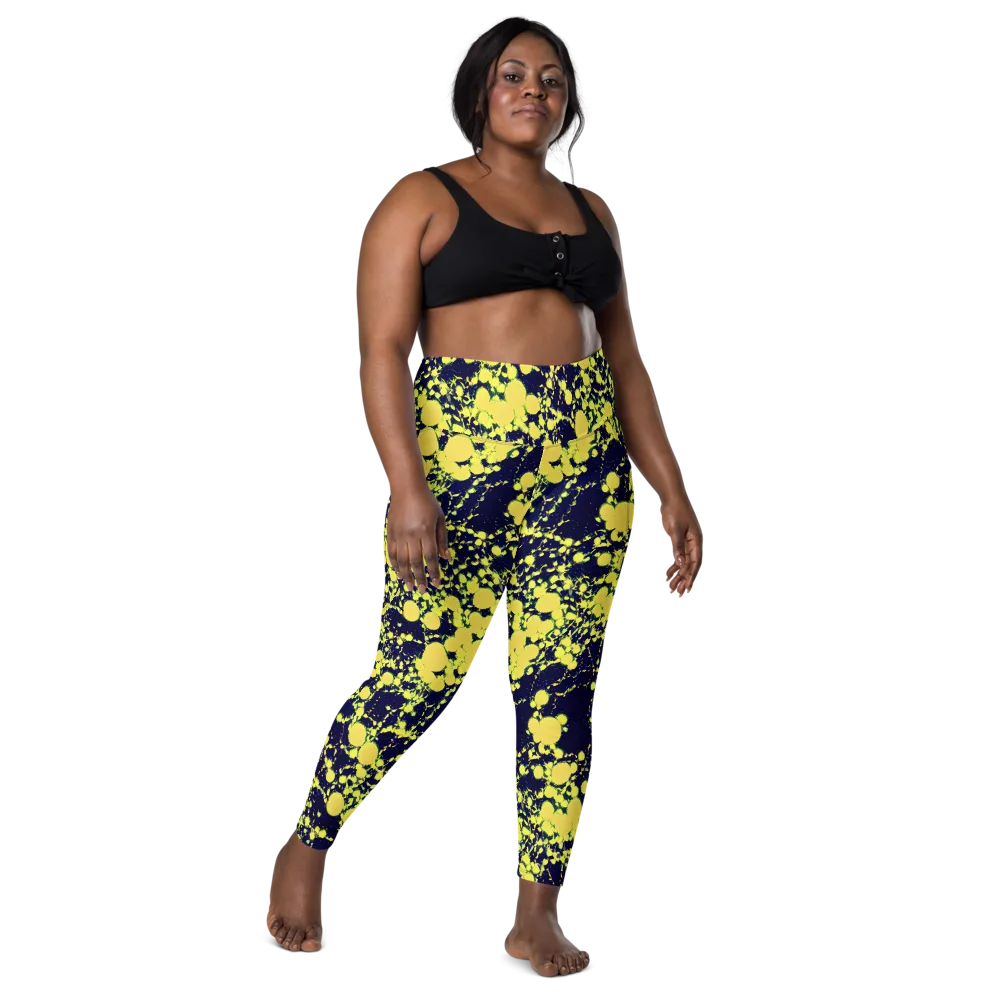 Acid Midnight on Leggings with Pockets — Front