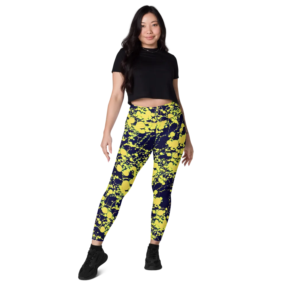 Acid Midnight on Leggings with Pockets — Front